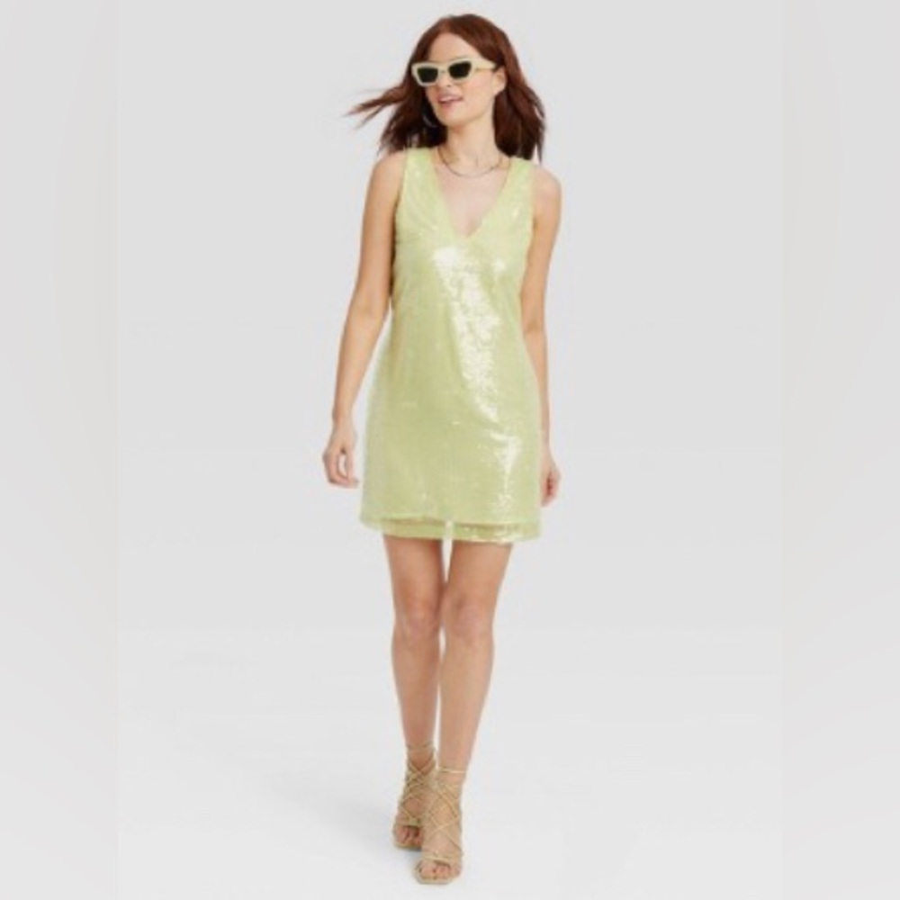 a new day Green Sequin Mini Dress NWT - Picture 2 of 7